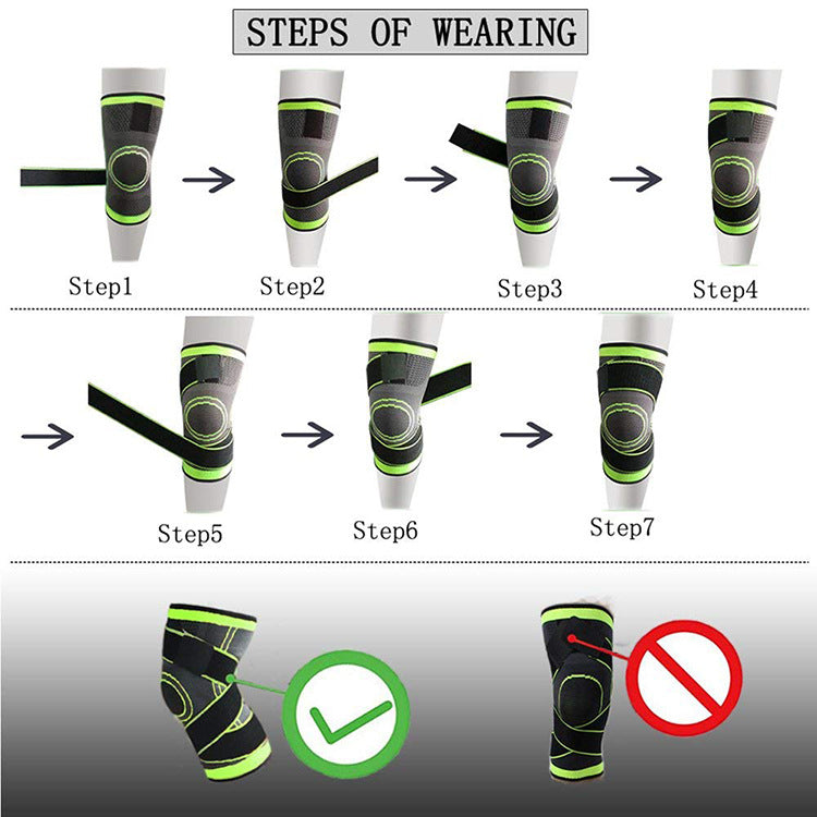 Sports compression knee pads running cycling basketball breathable strap knee pads non-slip warm nylon 3D compression knee pads