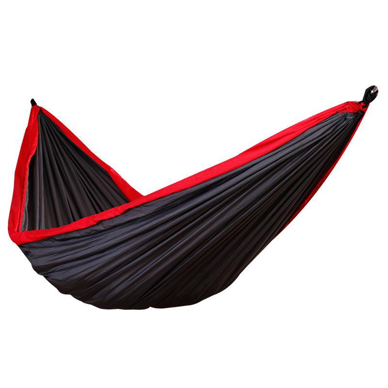 Manufacturer custom double nylon hammock outdoor camping ultra light portable nylon spinning parachute cloth color hammock