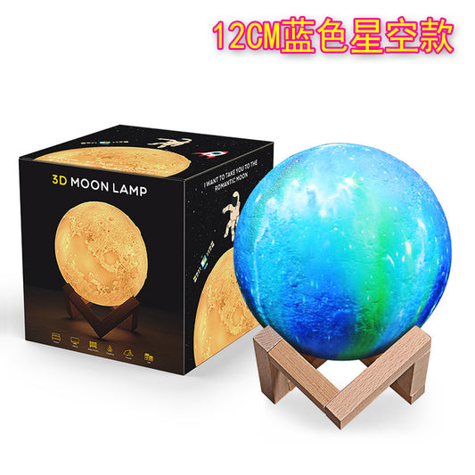 Cross-border explosions patted lights moon lights painted starry moonlight lamp bedside table lamp led night light creative gifts