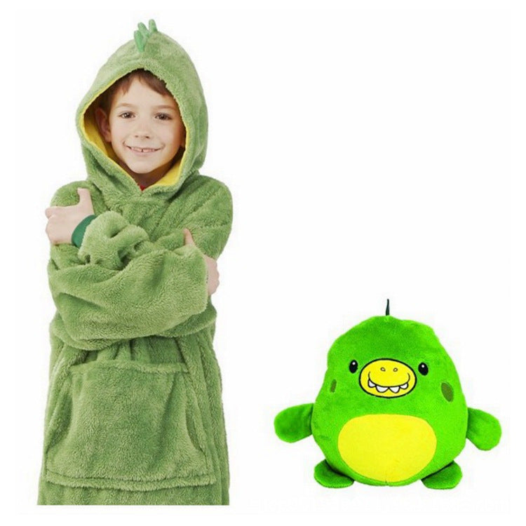 Cartoon Doll Children's Pullover Pajamas Pet Pillow Lazy TV Blanket HUGGLE PETS Cold-proof Children's Model